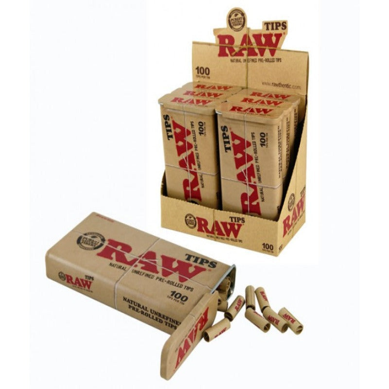 Raw Pre Rolled 100 Tips Tin Pack